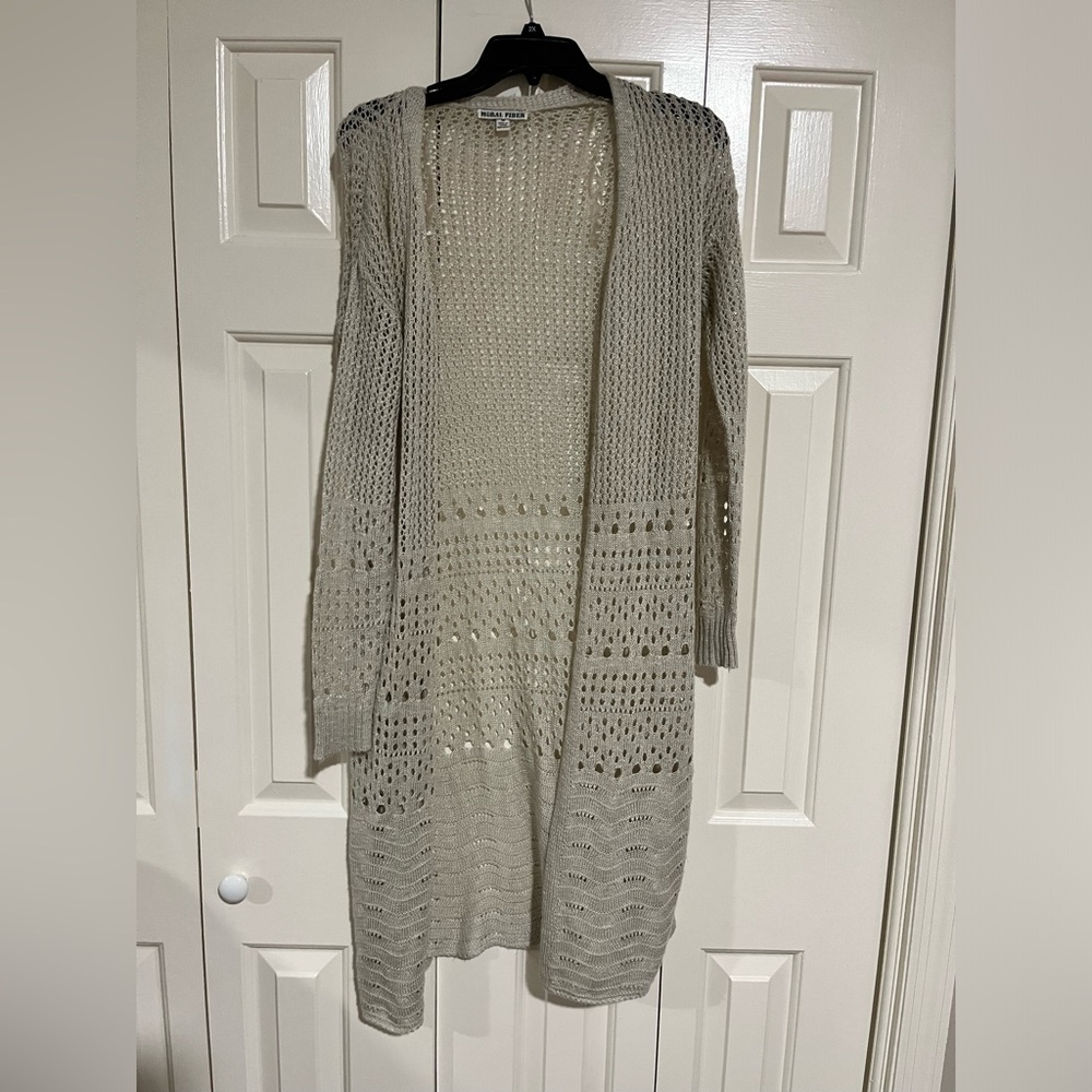 Moral Fiber Women's Long‎ Woven Boho Cardigan